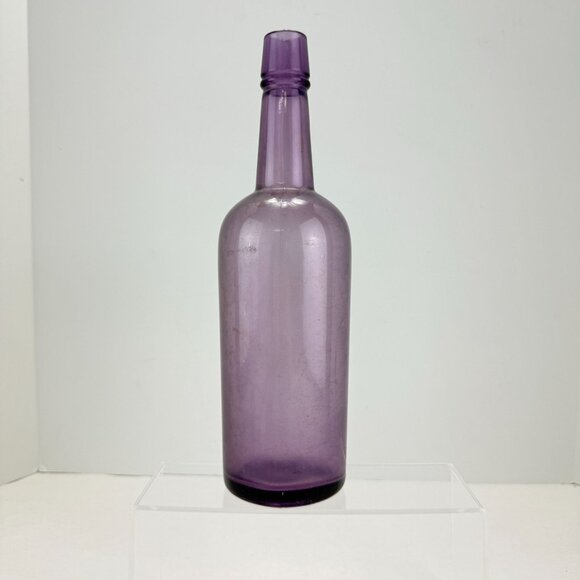 Vintage Dark Purple Glass Bottle 12" - Picture 4 of 10